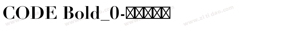 CODE Bold_0字体转换